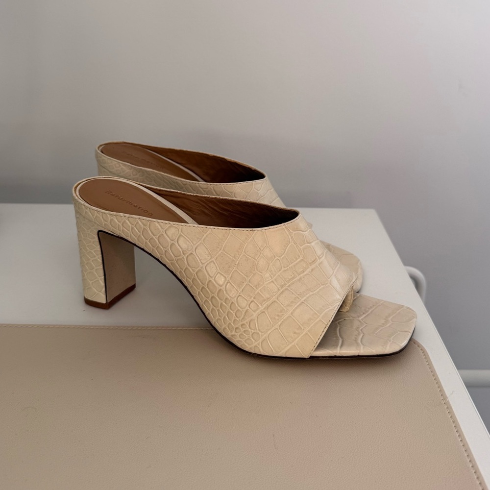 Reformation Lou Lou Block Heel Mules